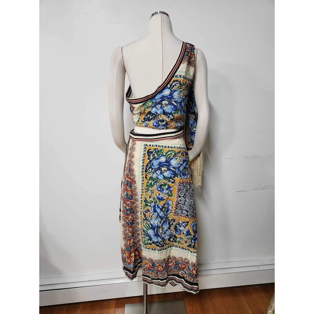 NWT Anthropologie One-Shoulder Silk Midi Dress Size 12. A47 - Picture 8 of 9